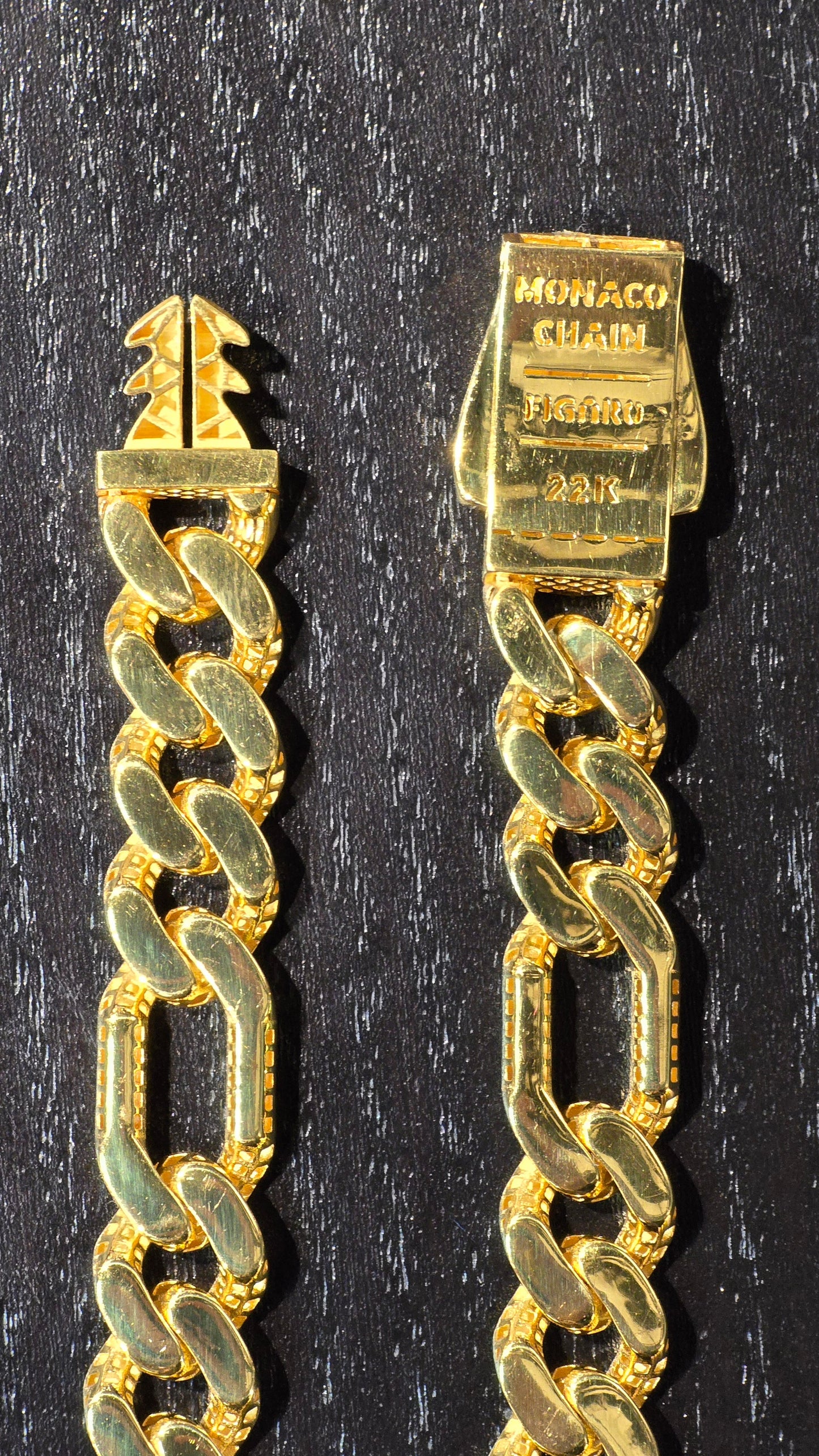 22KT Gold Monaco Bracelet Figaro