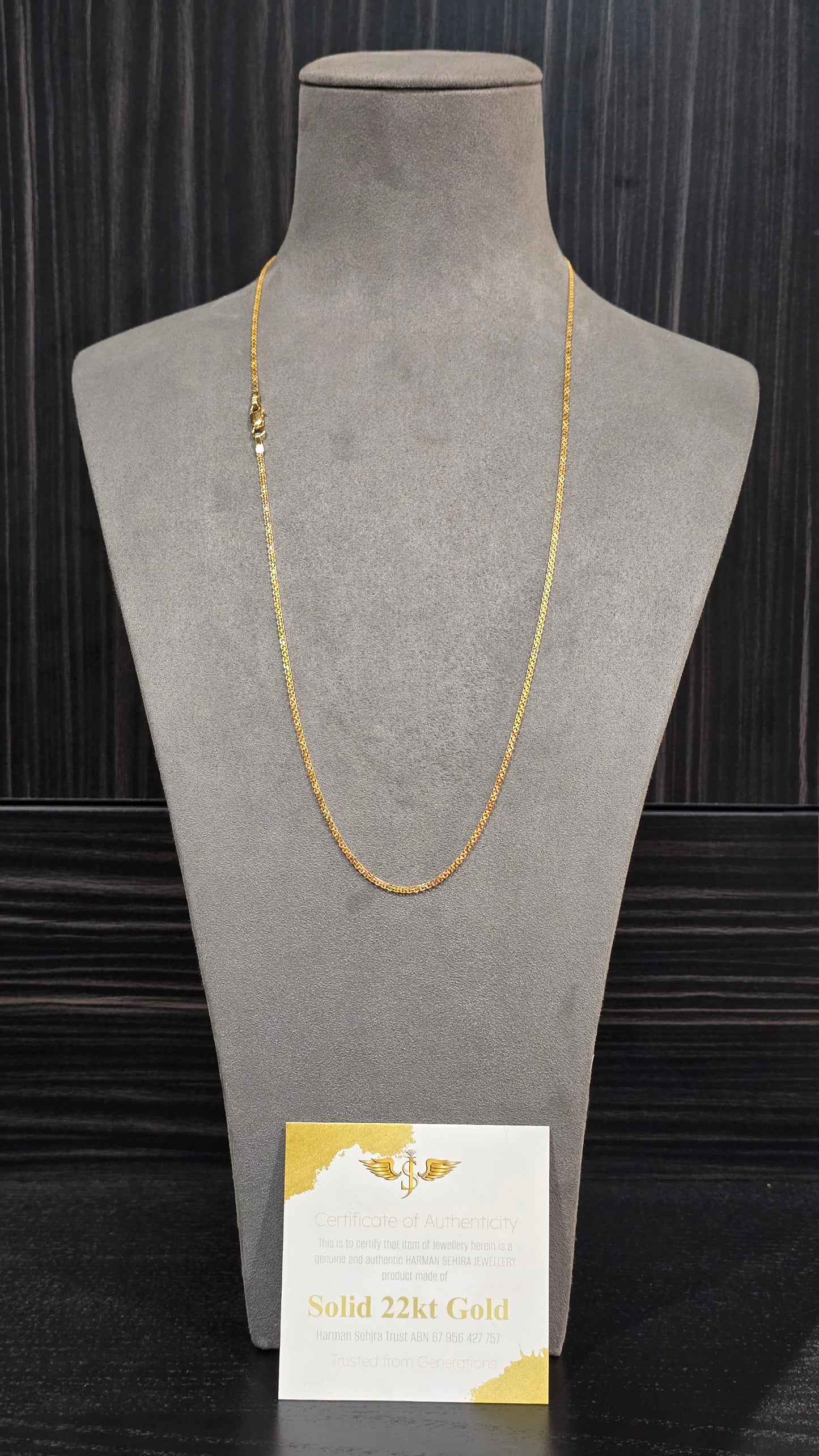 22KT Gold Bismark Chain 0.15mm