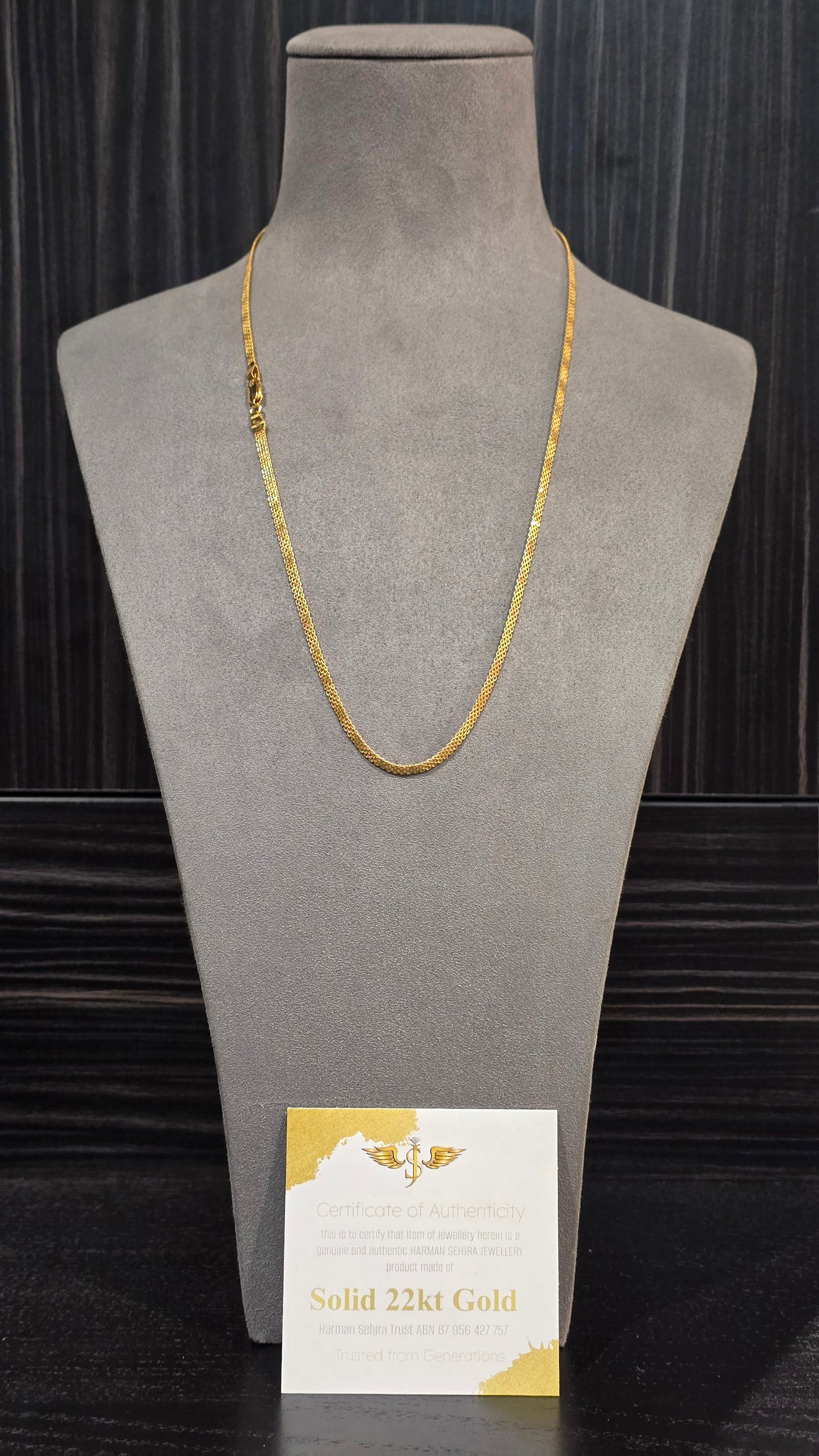 22KT Gold Bismark Chain 0.3mm