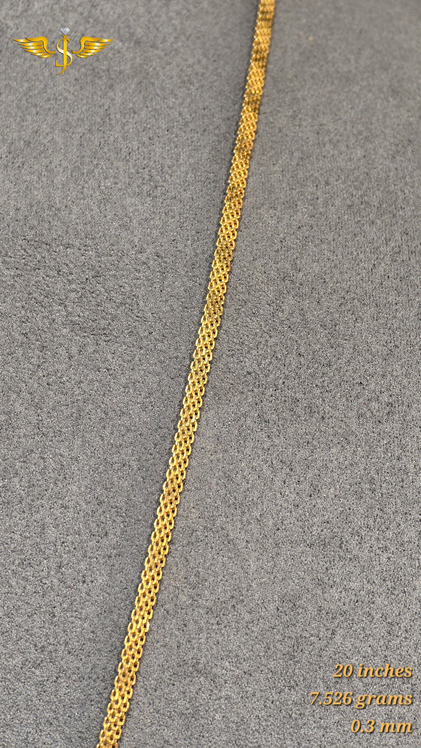 22KT Gold Bismark Chain 0.3mm
