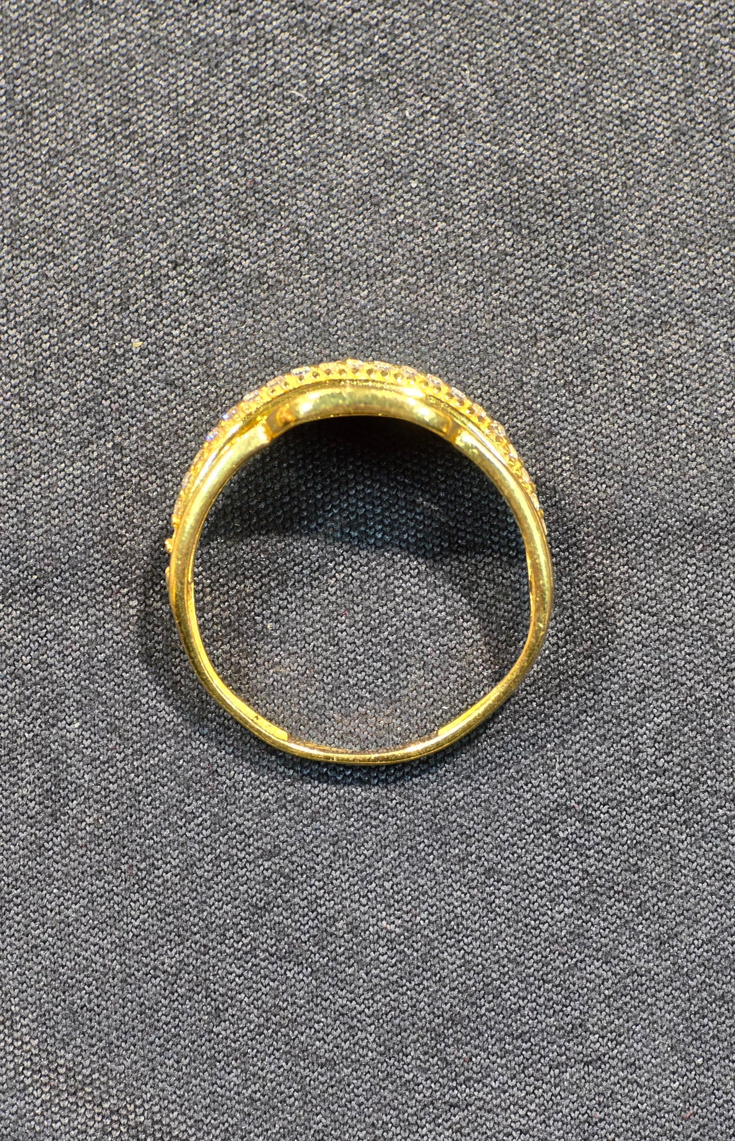 22KT Gold crystal line adornment Ring