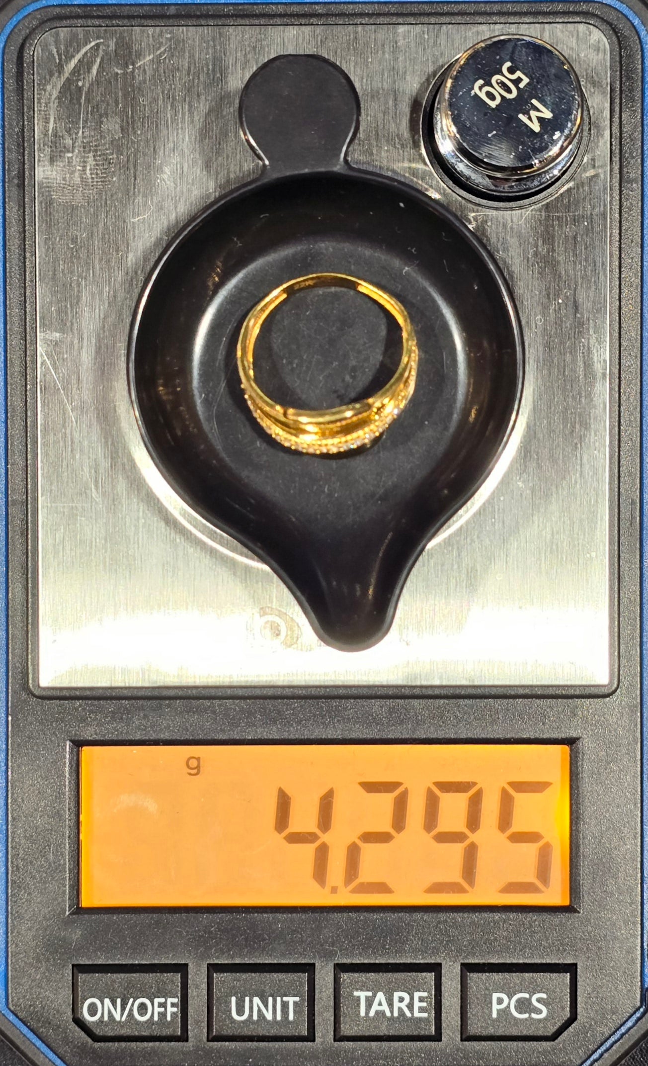 22KT Gold crystal line adornment Ring