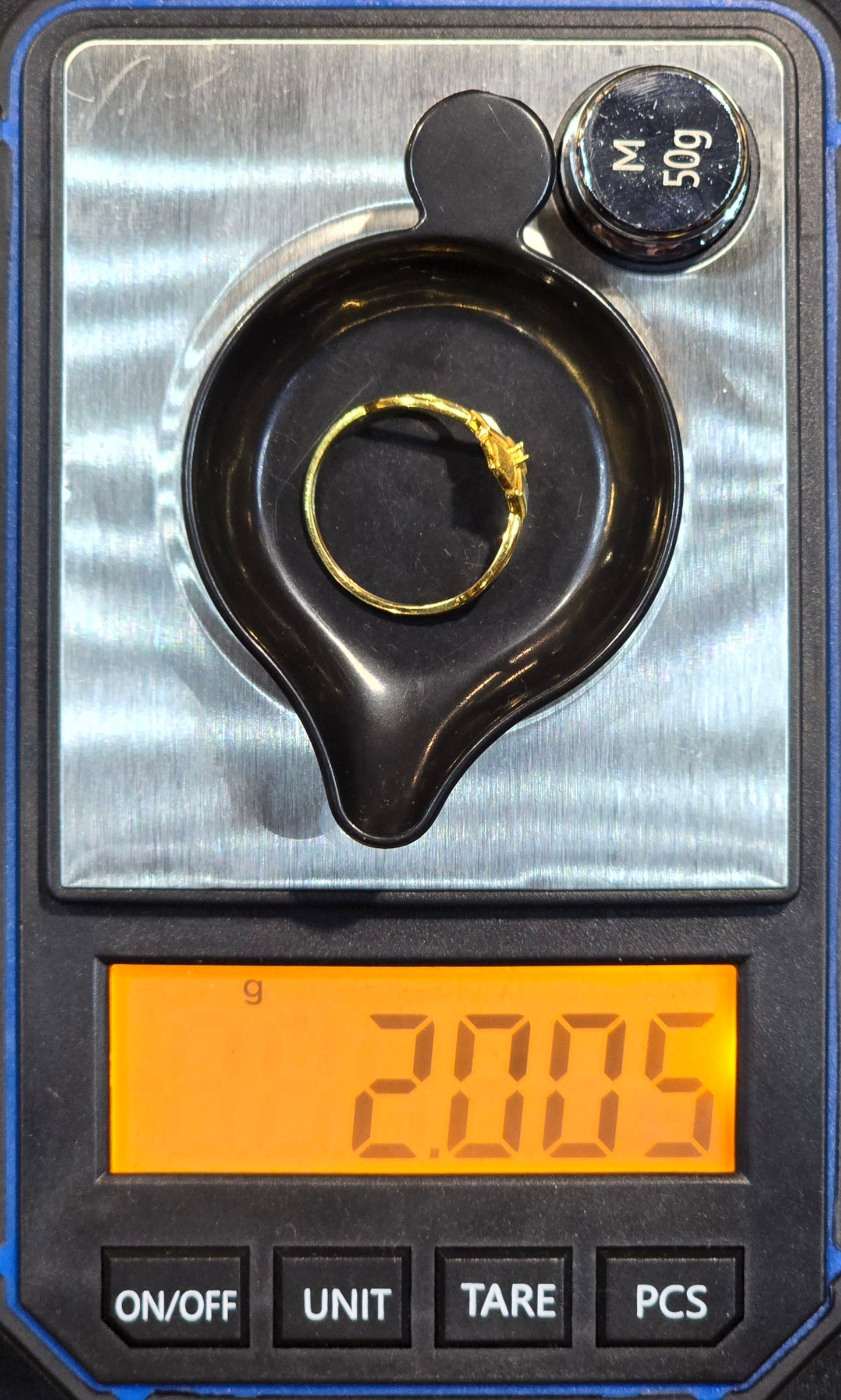 22KT Gold Square Compass Design Ring