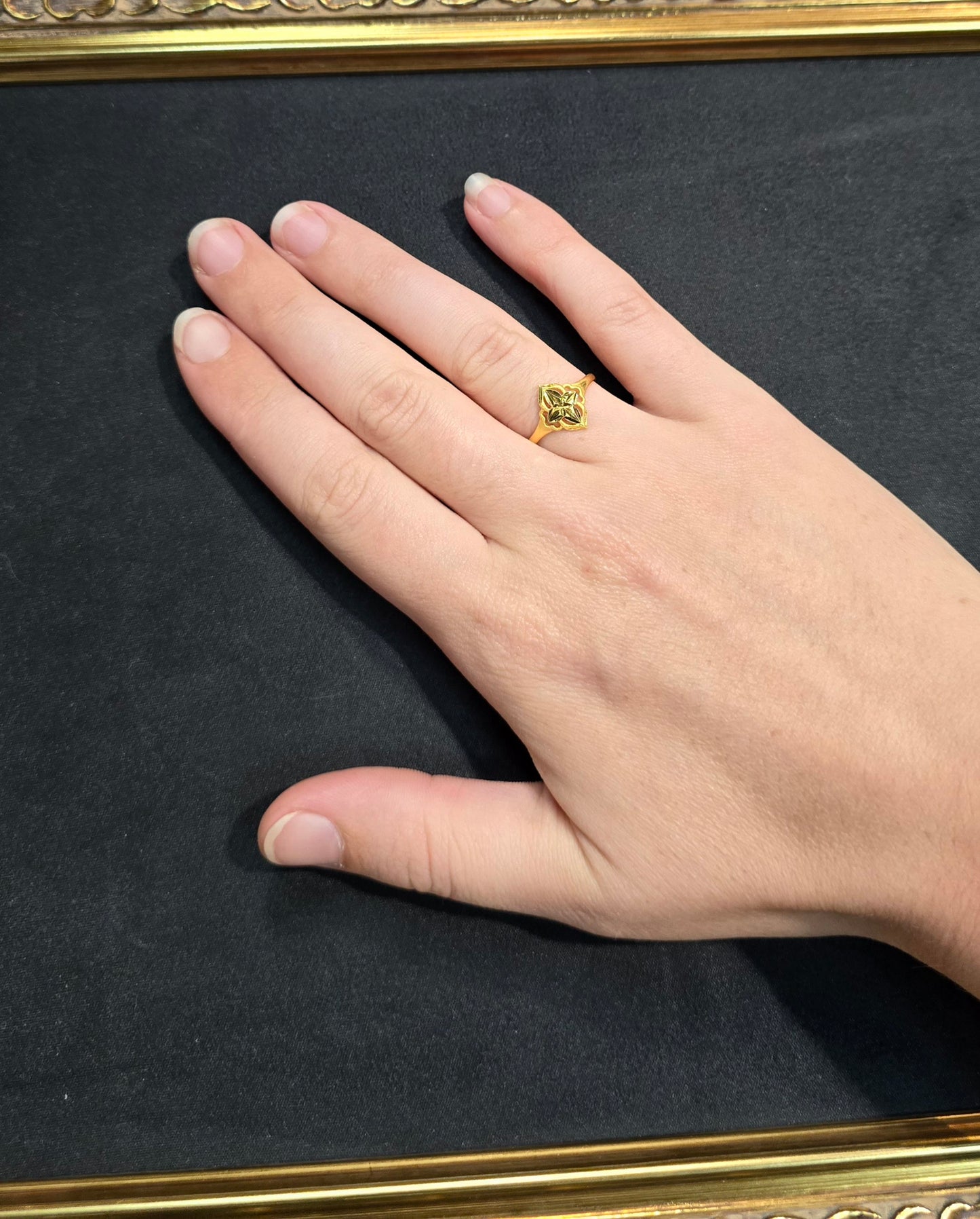 22KT Gold Cross Compass Design Ring