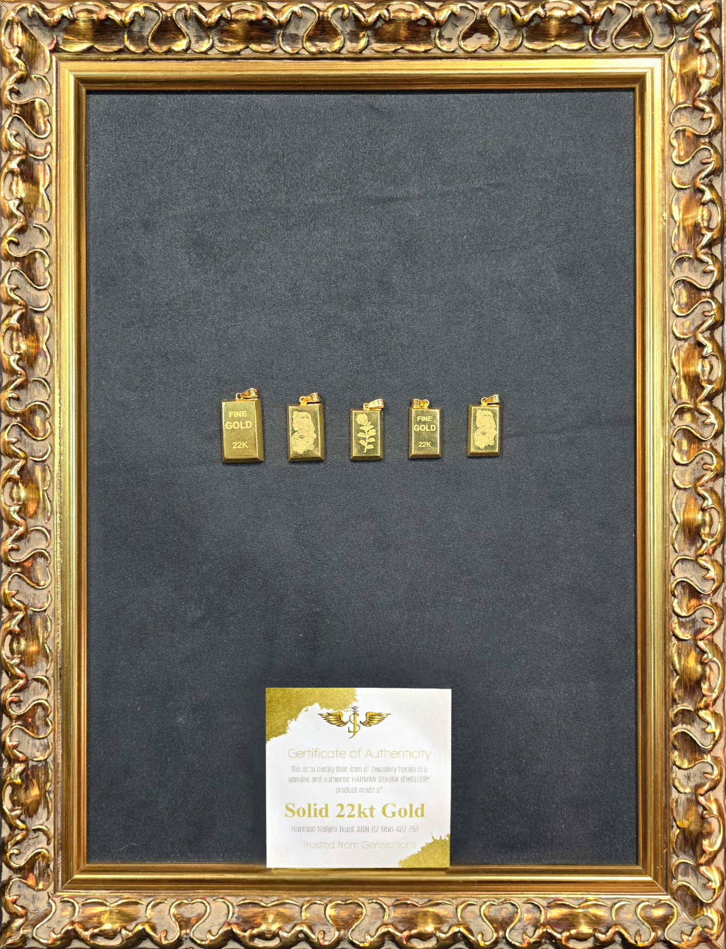 22KT Gold Bar Pendants