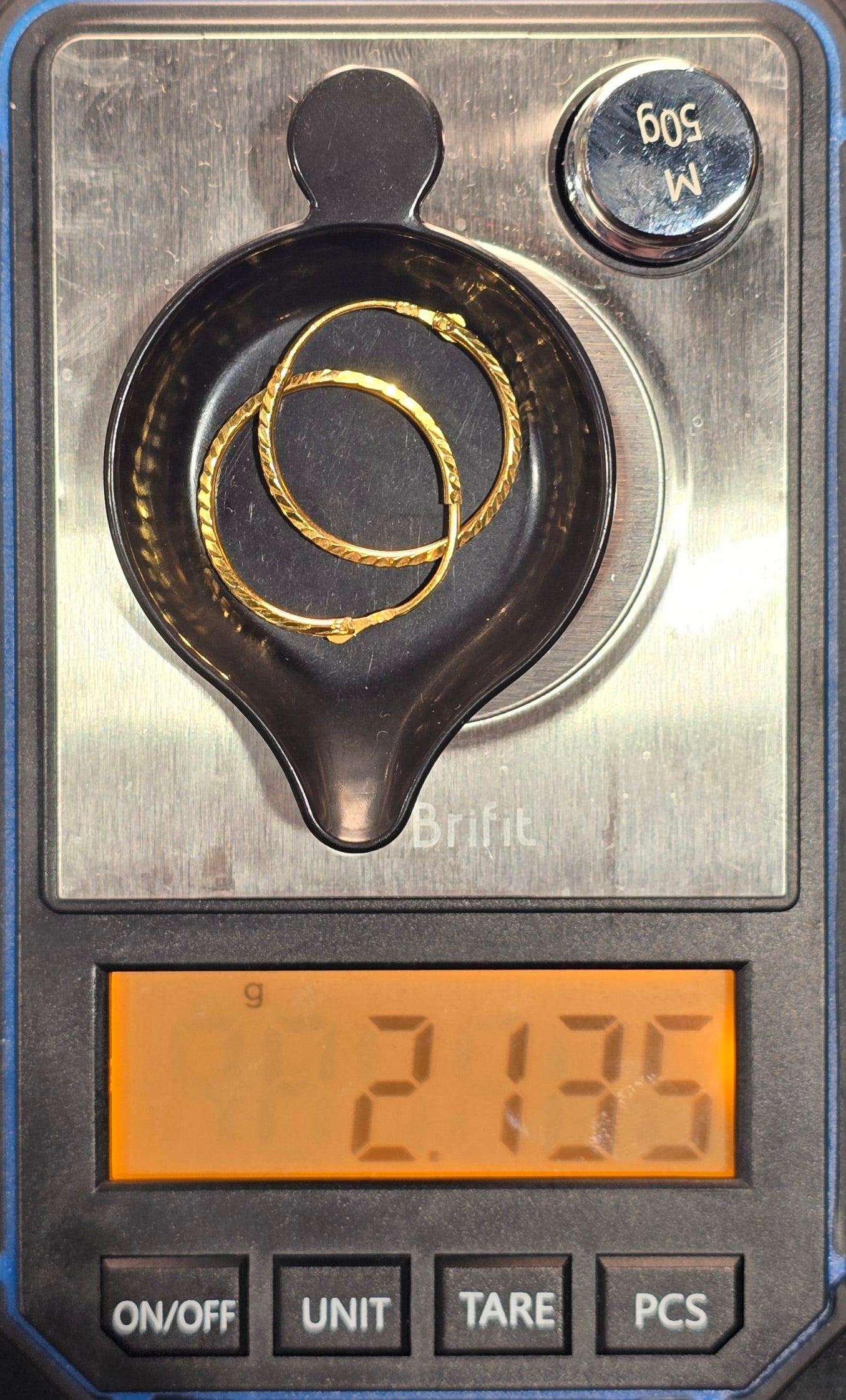 22KT Gold Diamond Cut Hoop Earrings