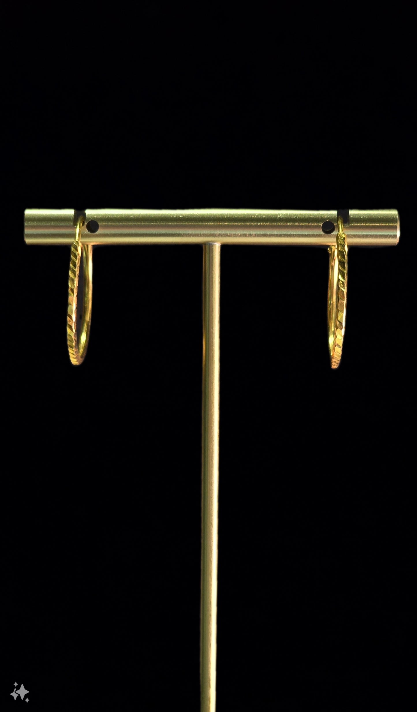 22KT Gold Diamond Cut Hoop Earrings