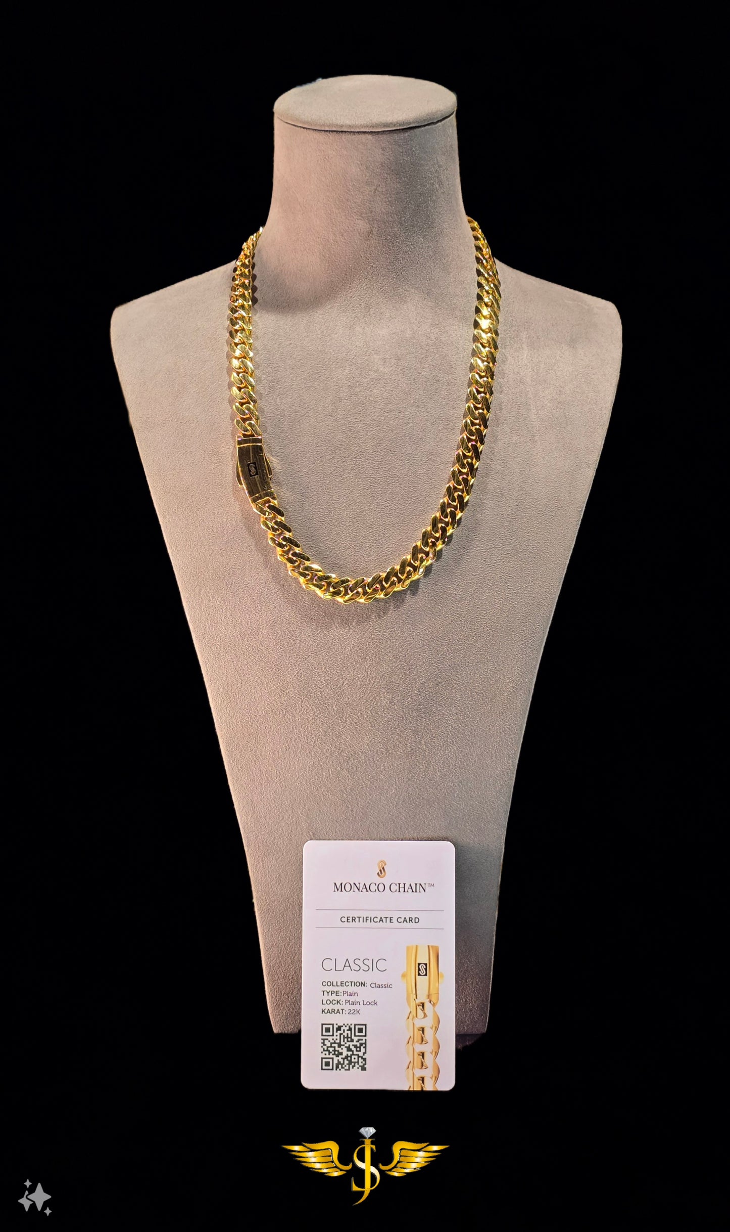 22KT Gold Monaco Chain Classic