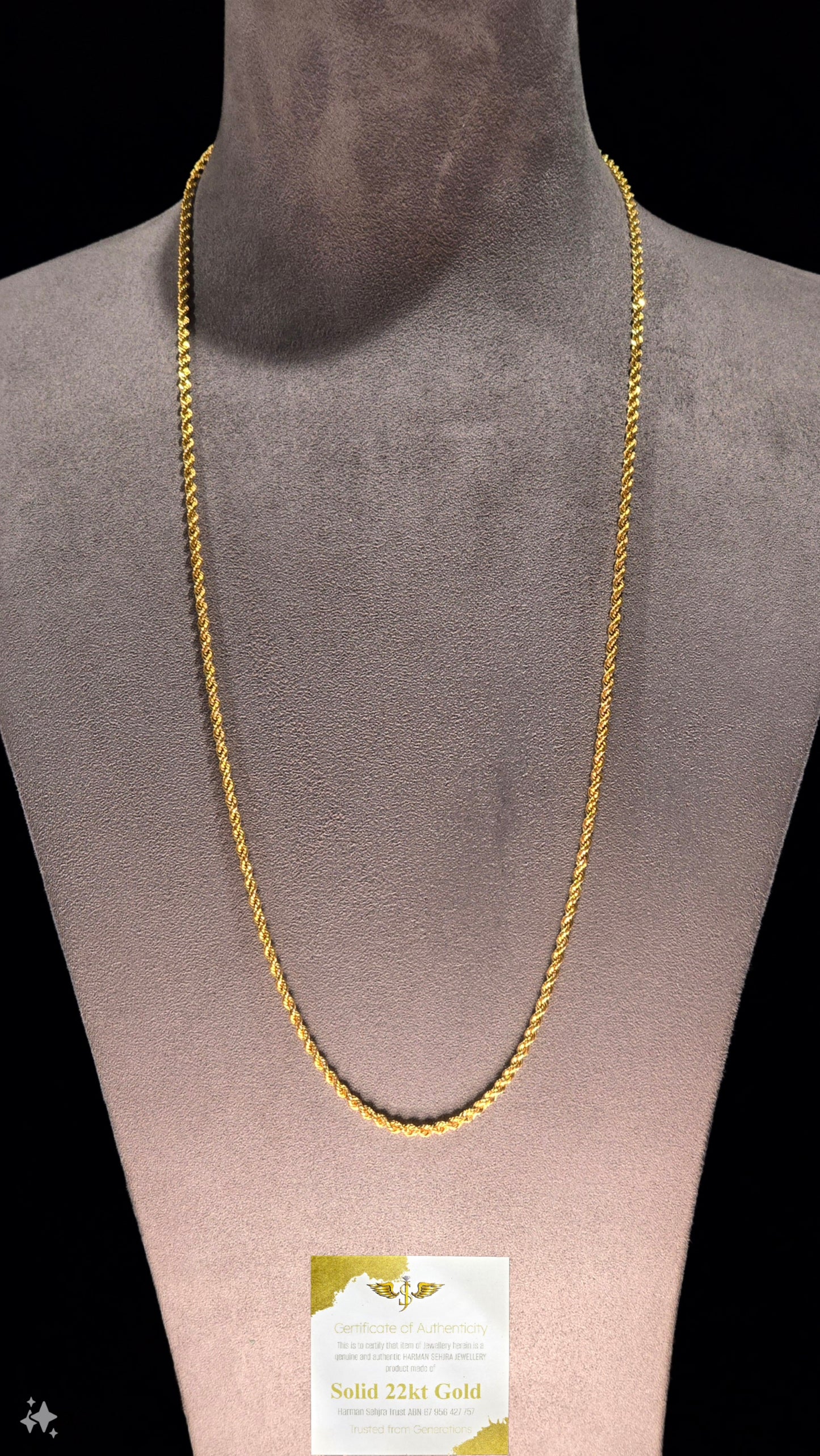 22KT Gold Rope Chain