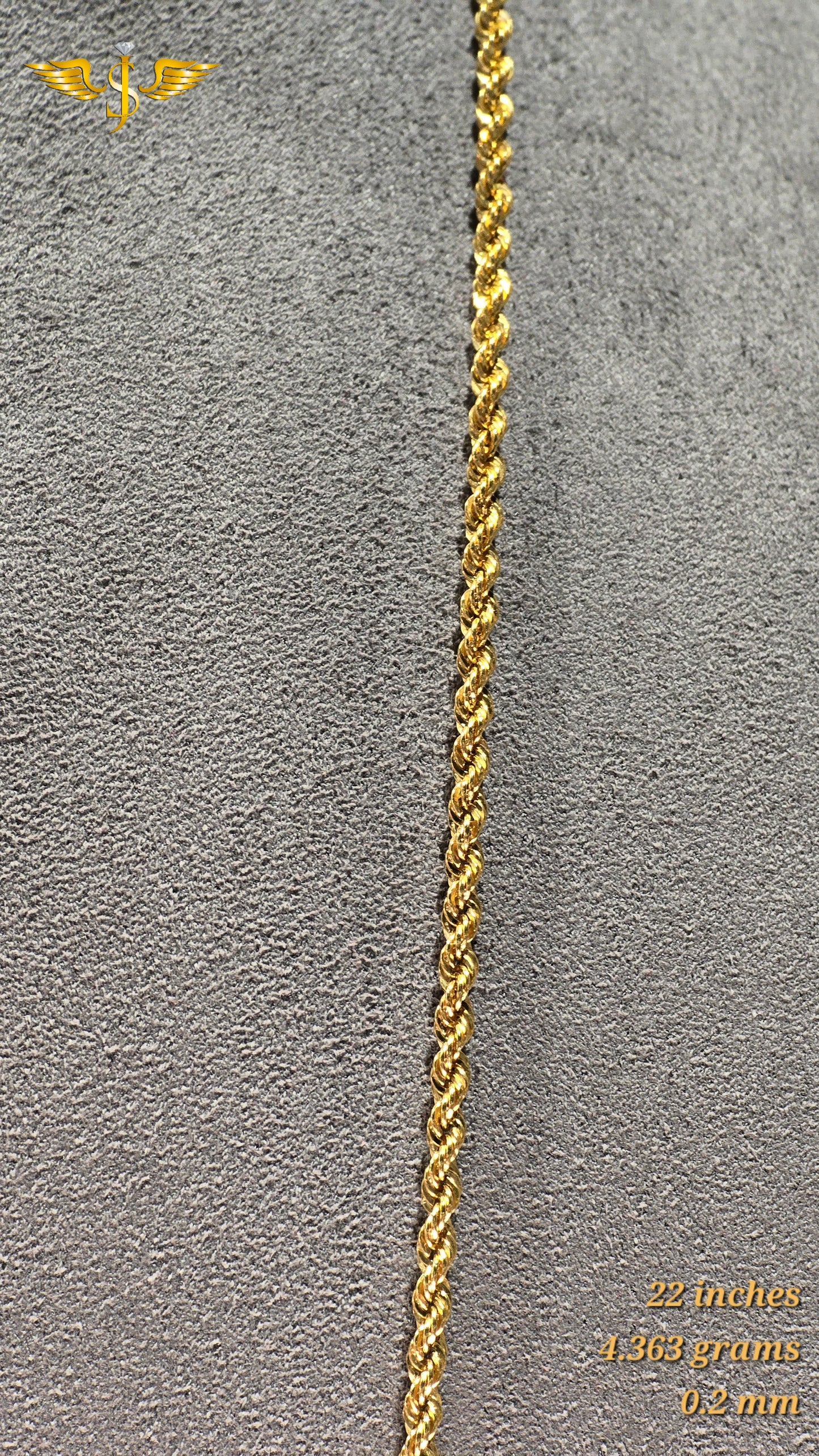 22KT Gold Rope Chain