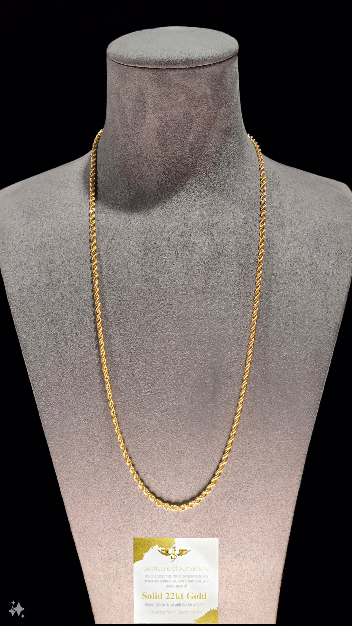 22KT Gold Rope Chain