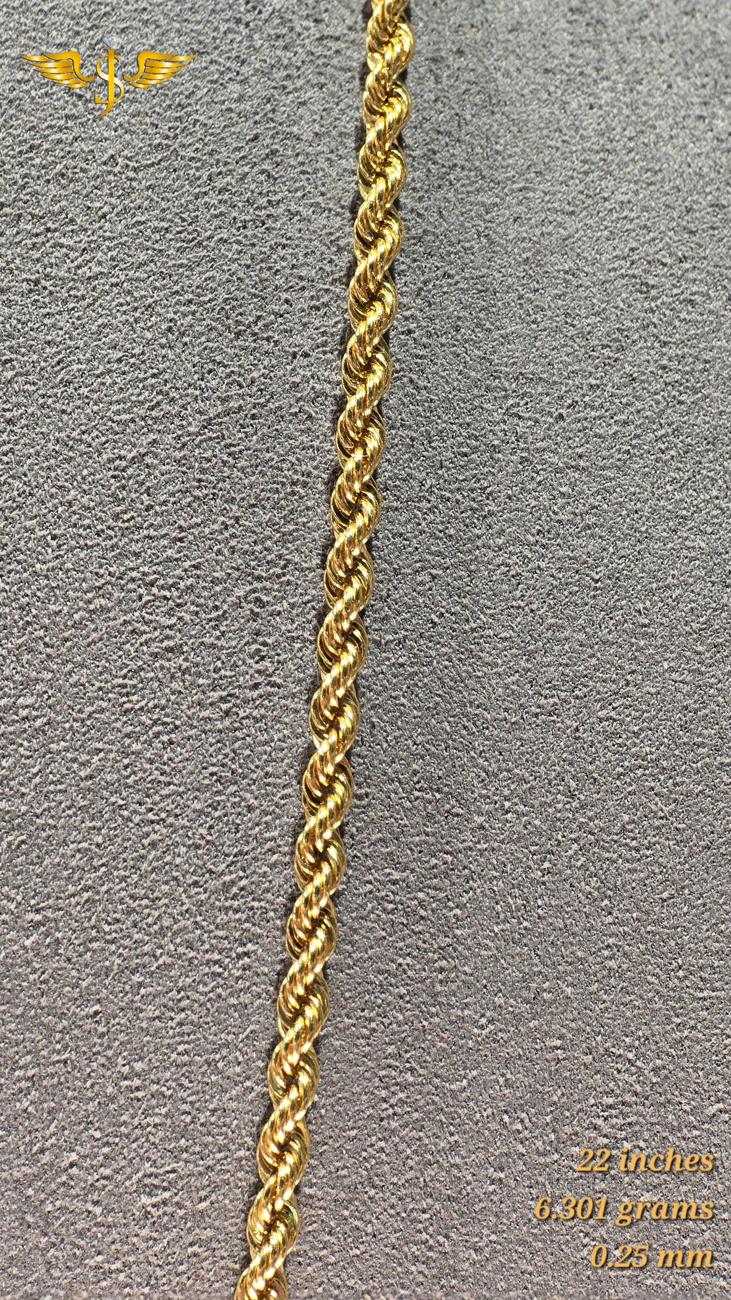 22KT Gold Rope Chain