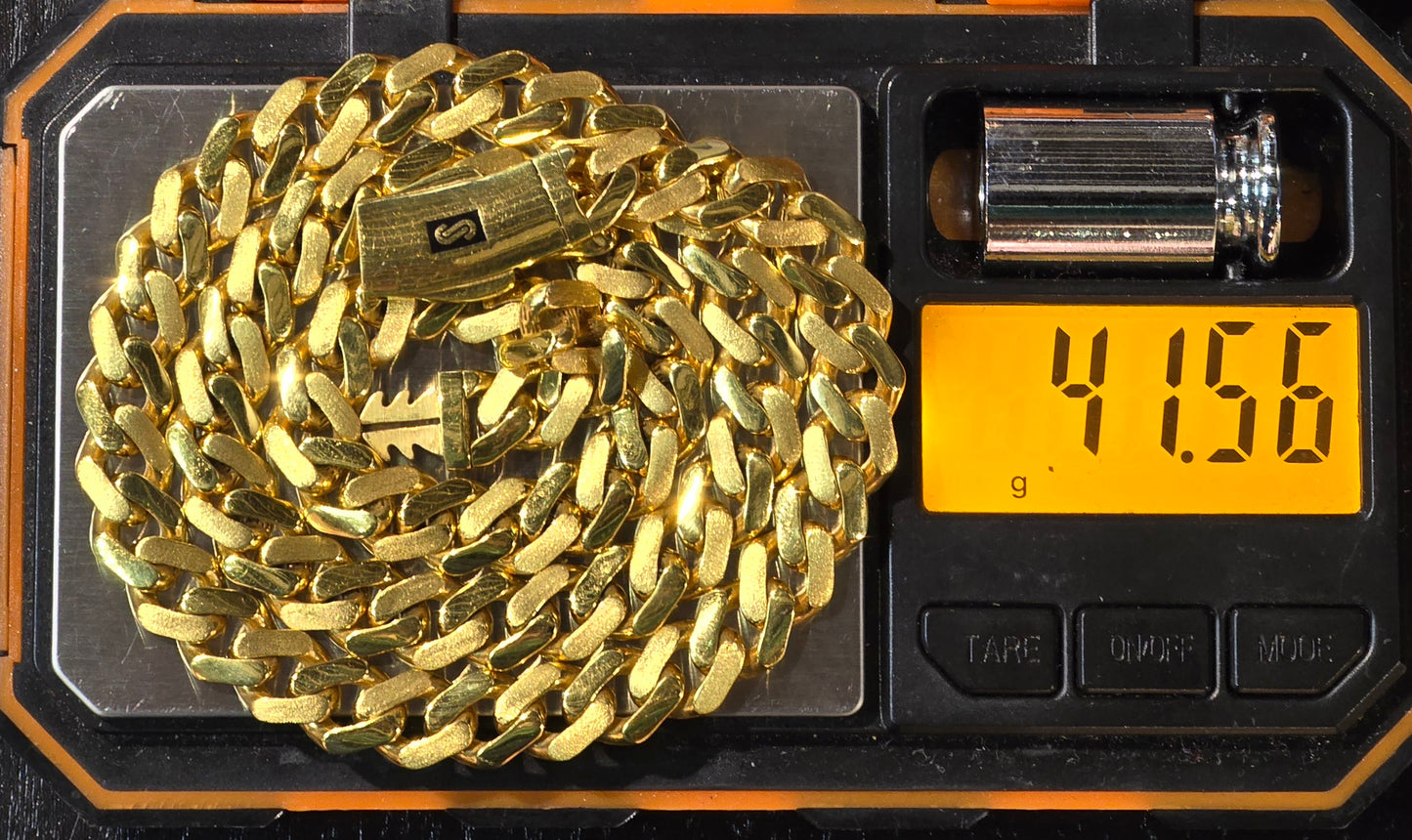 22KT Gold Monaco Chain Brush Finish