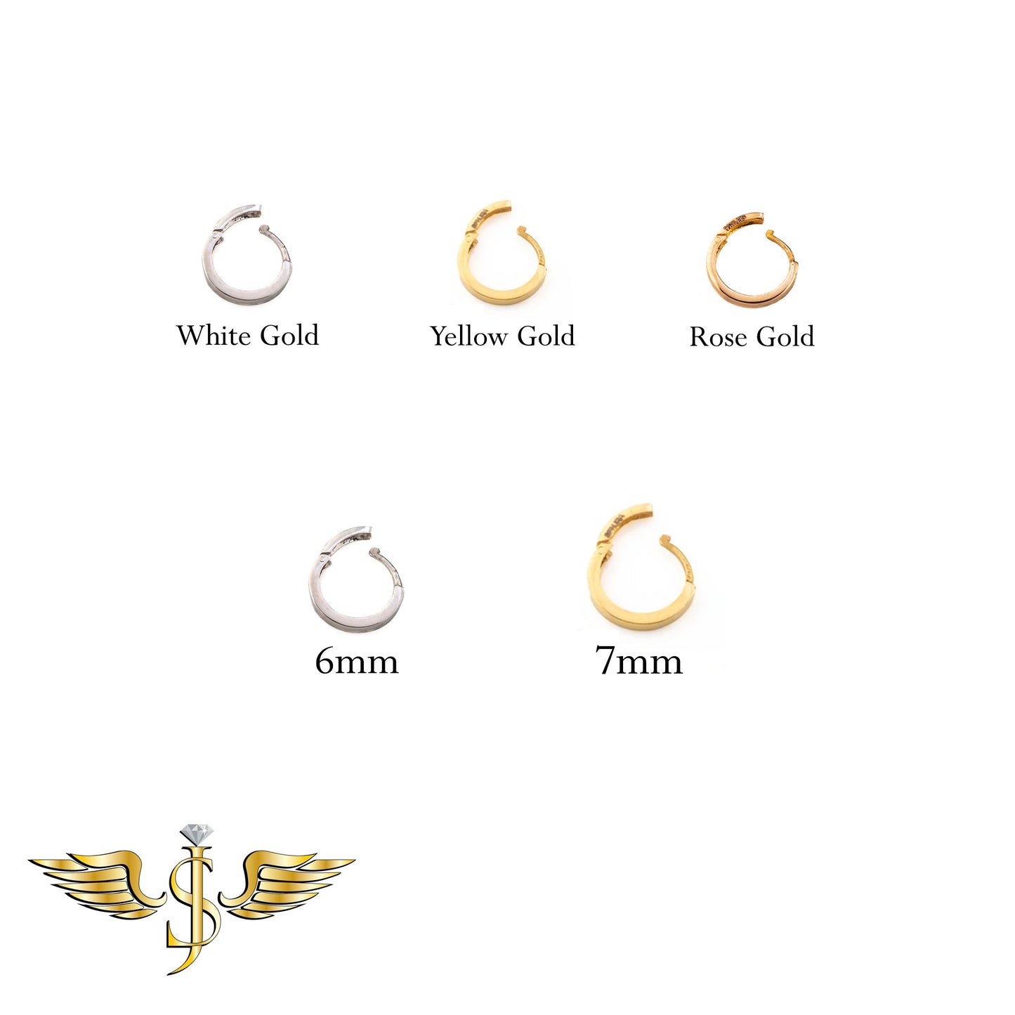 18kt Earring huggies – Plain