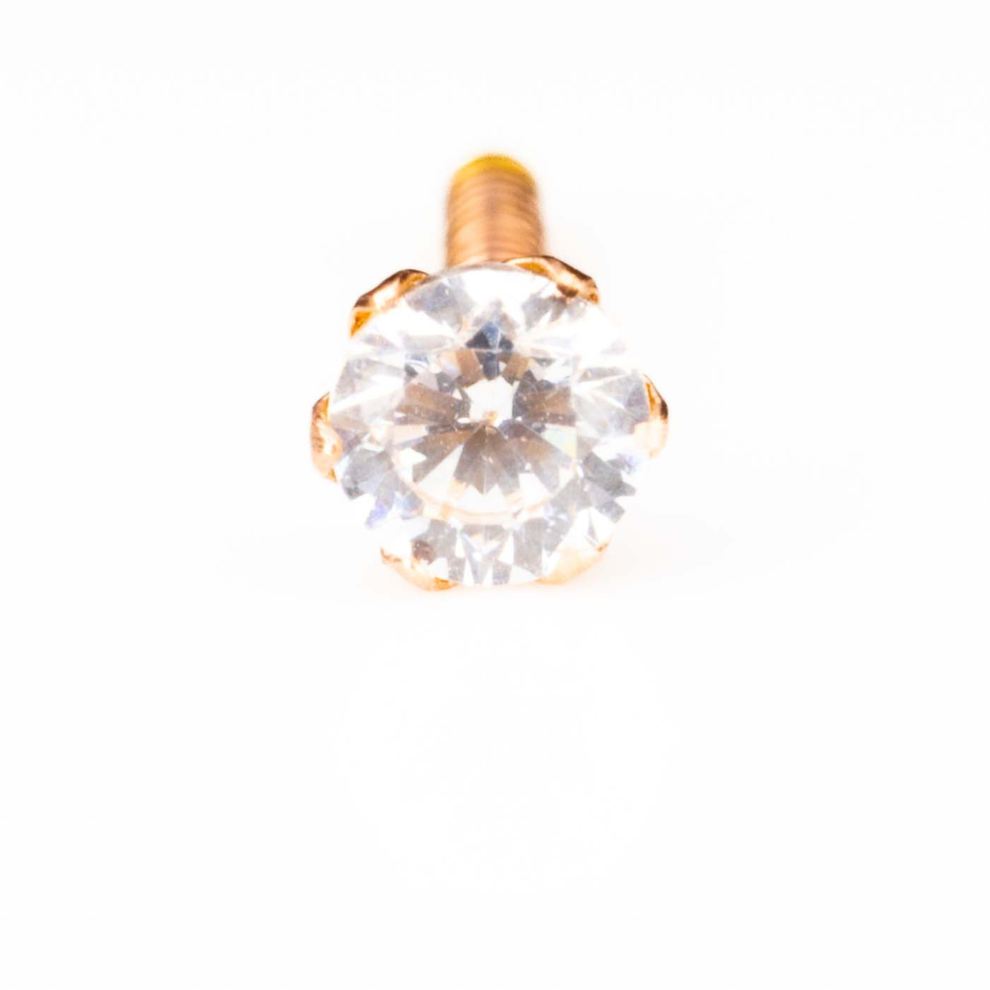 18kt Ear studs - Single stone (gold flat backs)