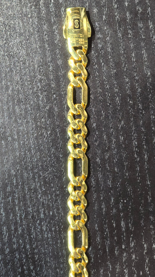 22KT Gold Monaco Bracelet Figaro