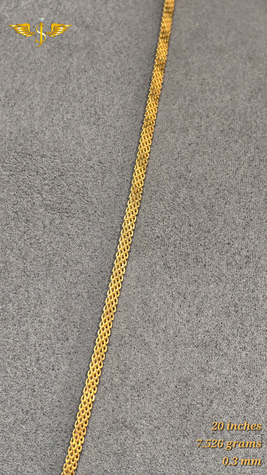 22KT Gold Bismark Chain 0.3mm