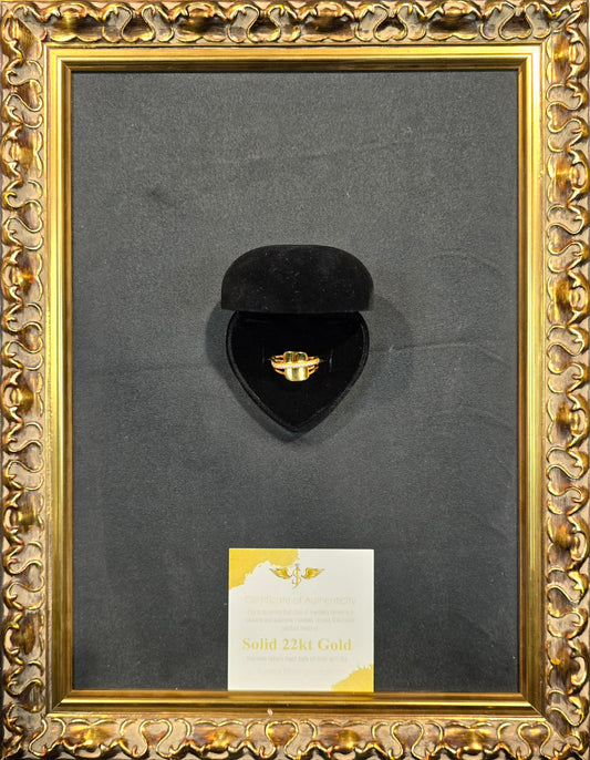 22KT Gold crystal line adornment Ring