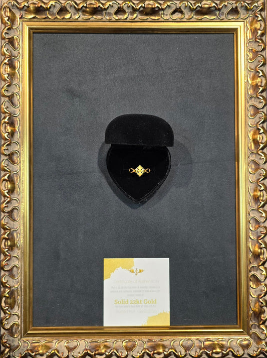 22KT Gold Square Compass Design Ring