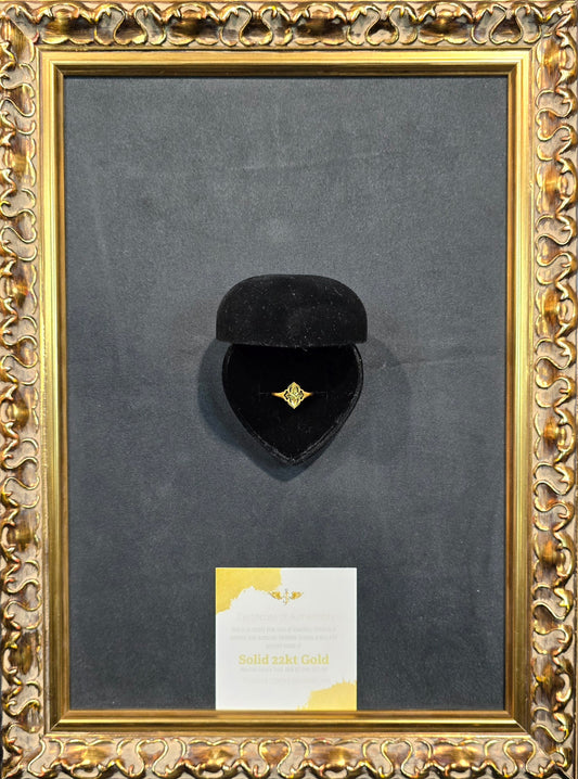 22KT Gold Cross Compass Design Ring