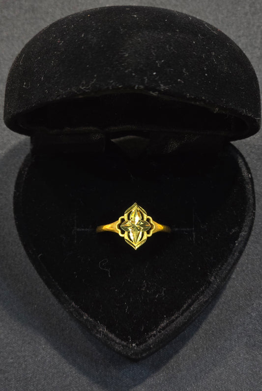 22KT Gold Cross Compass Design Ring