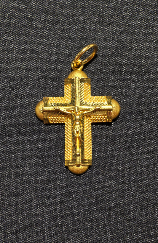 22kt Gold Cross with Jesus Pendant