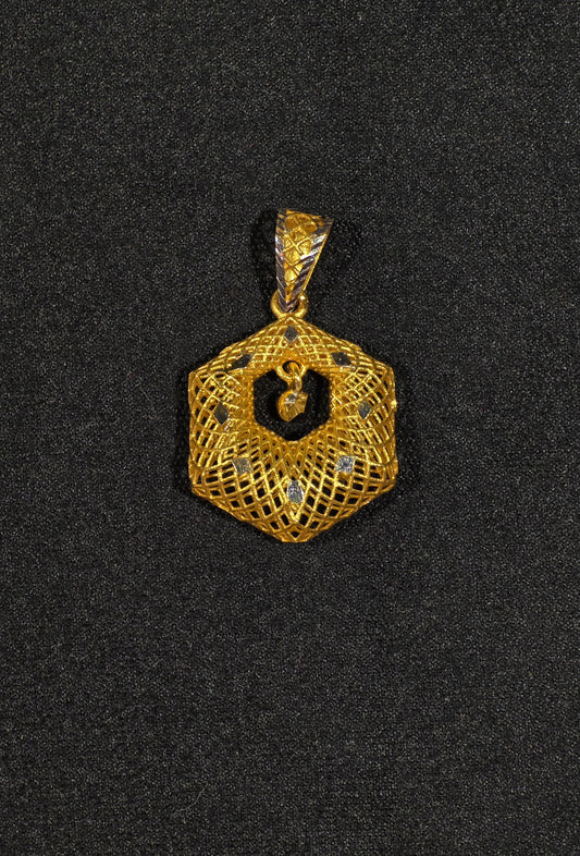 22kt Gold Turkish Hexagon Design Pendant