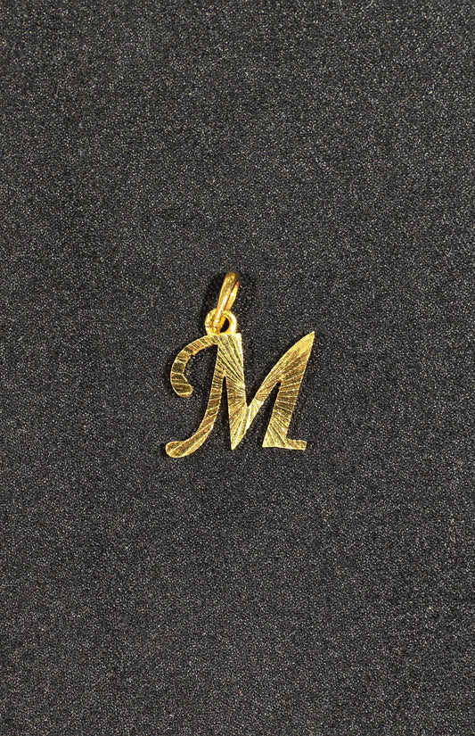 22KT Gold "M" Pendant