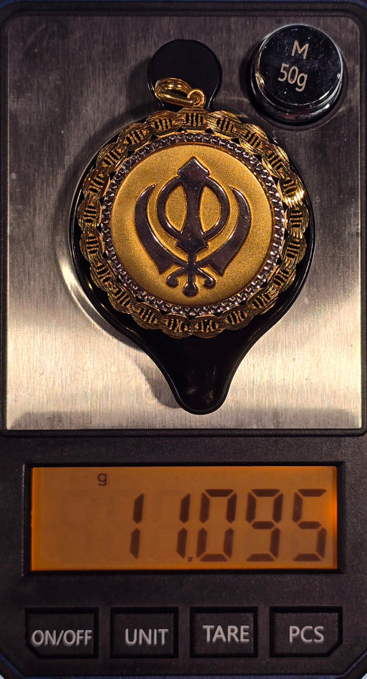 22KT Gold Khanda Pendant