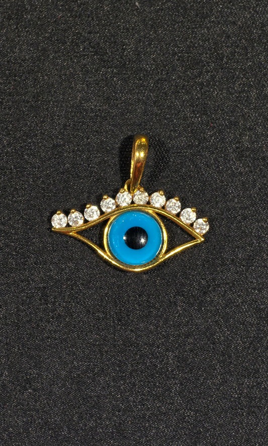 22KT Gold Evil Eye Pendant