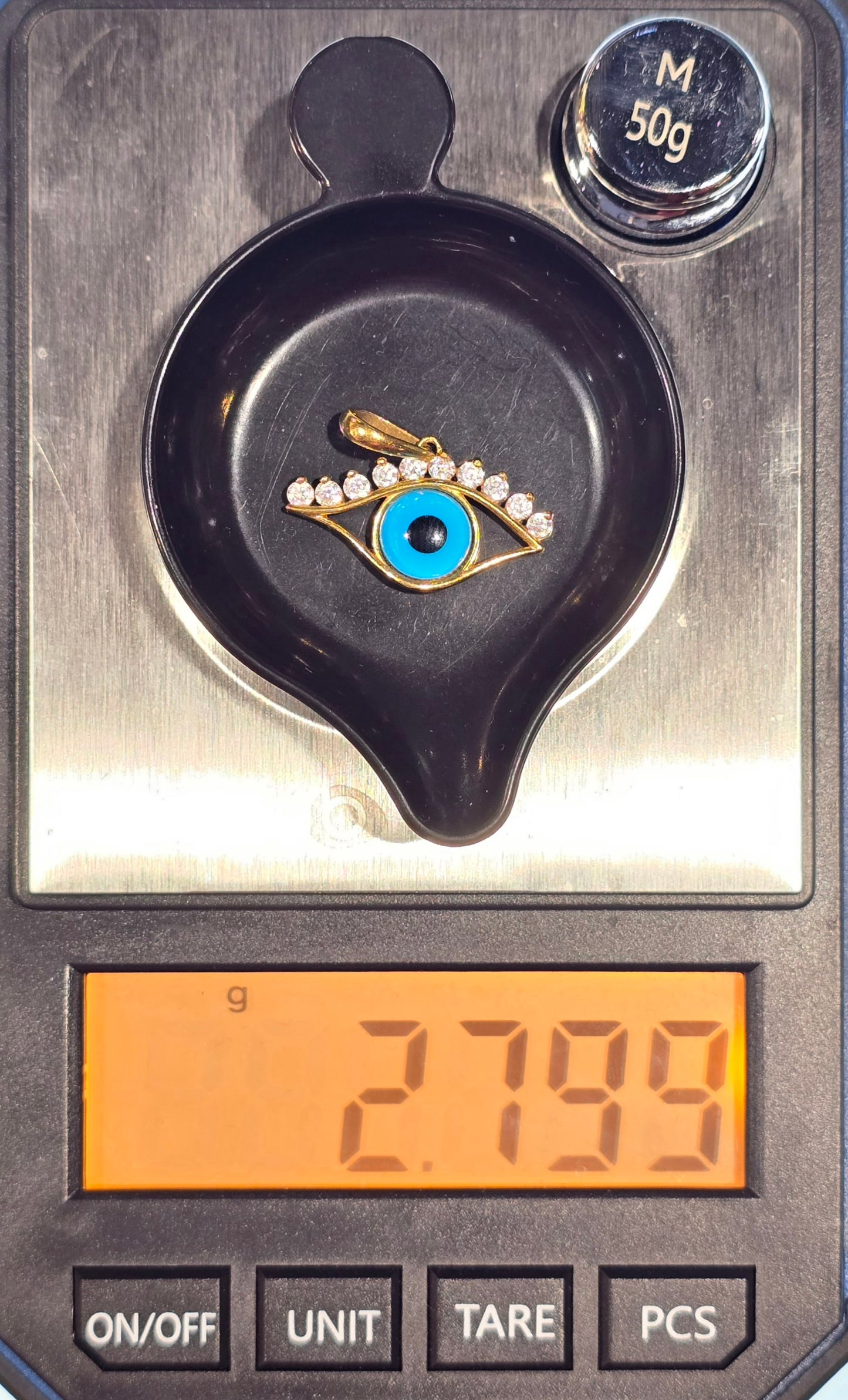 22KT Gold Evil Eye Pendant