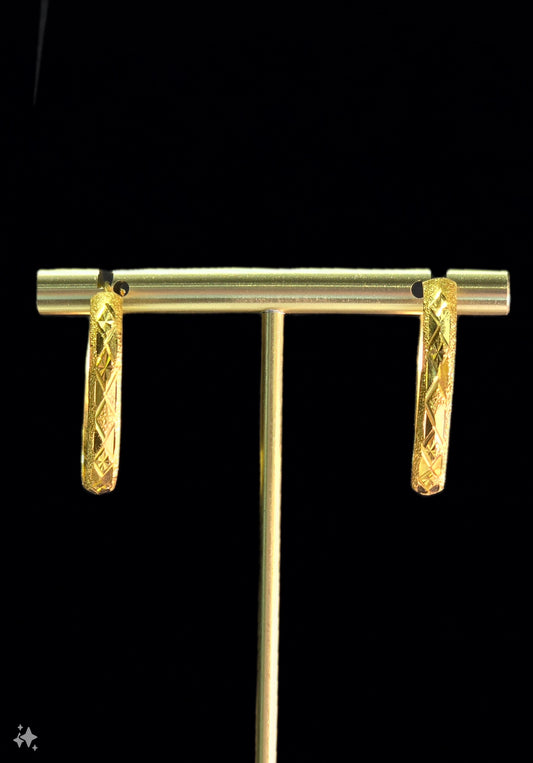 22KT Gold Turkish Style Hoop Earrings