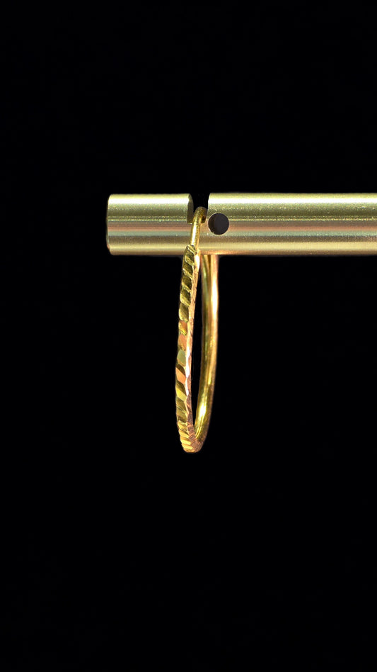 22KT Gold Diamond Cut Hoop Earrings
