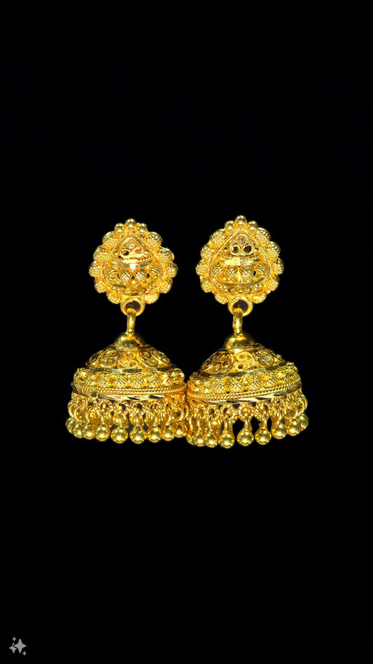 22KT Gold Jhumka Earrings