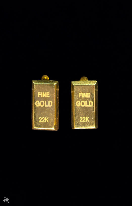 22KT "Fine Gold" Bar Earrings
