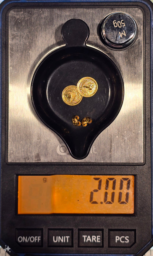 22KT Gold Vintage Lady Coin Ear Studs