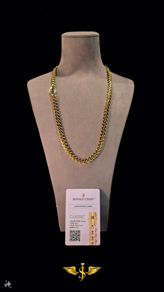 22KT Gold Monaco Chain Classic