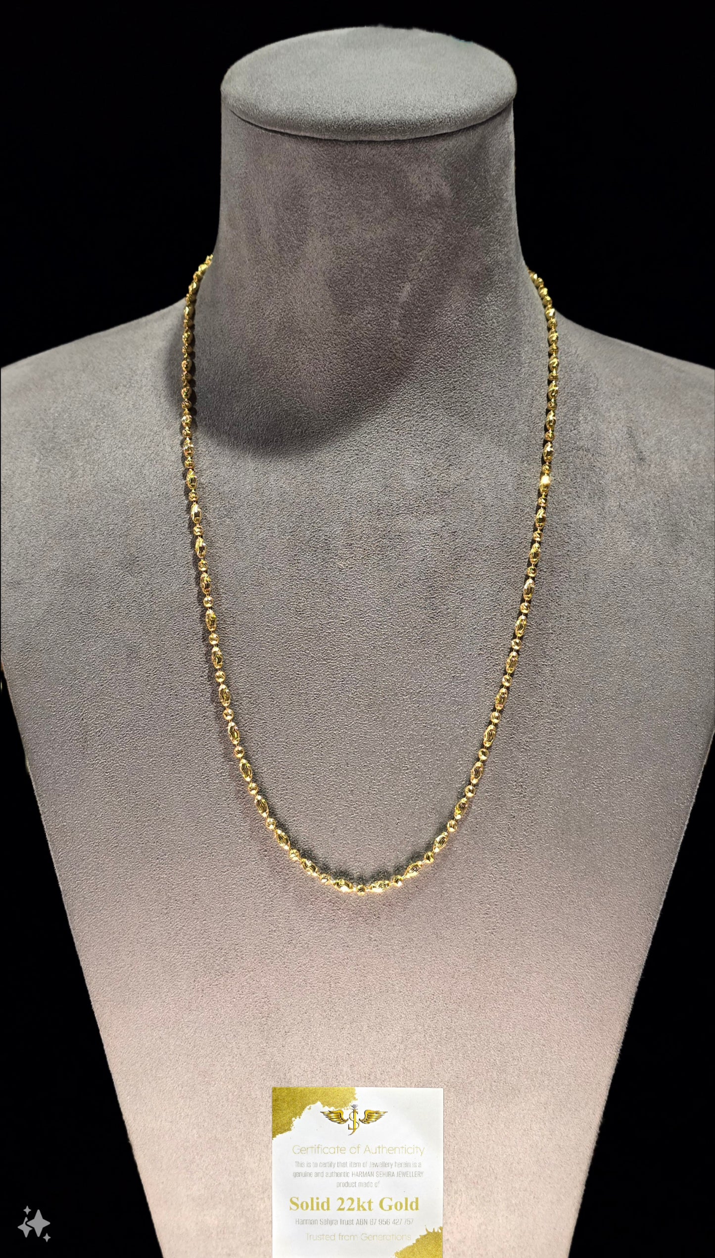 22KT Gold Ball & Oval Designed Chain