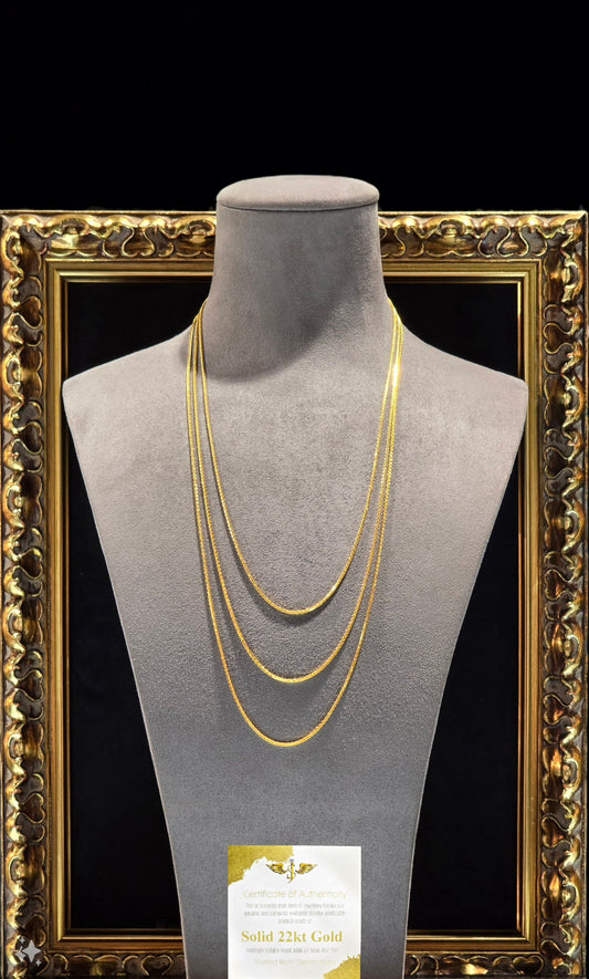 22KT Gold Fine Foxtail Chain