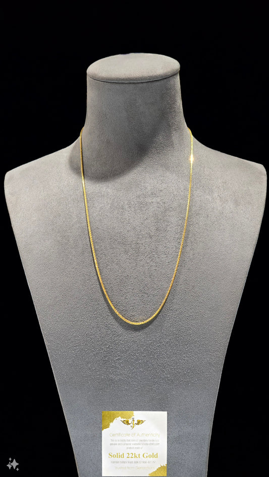 22KT Gold Fine Foxtail Chain