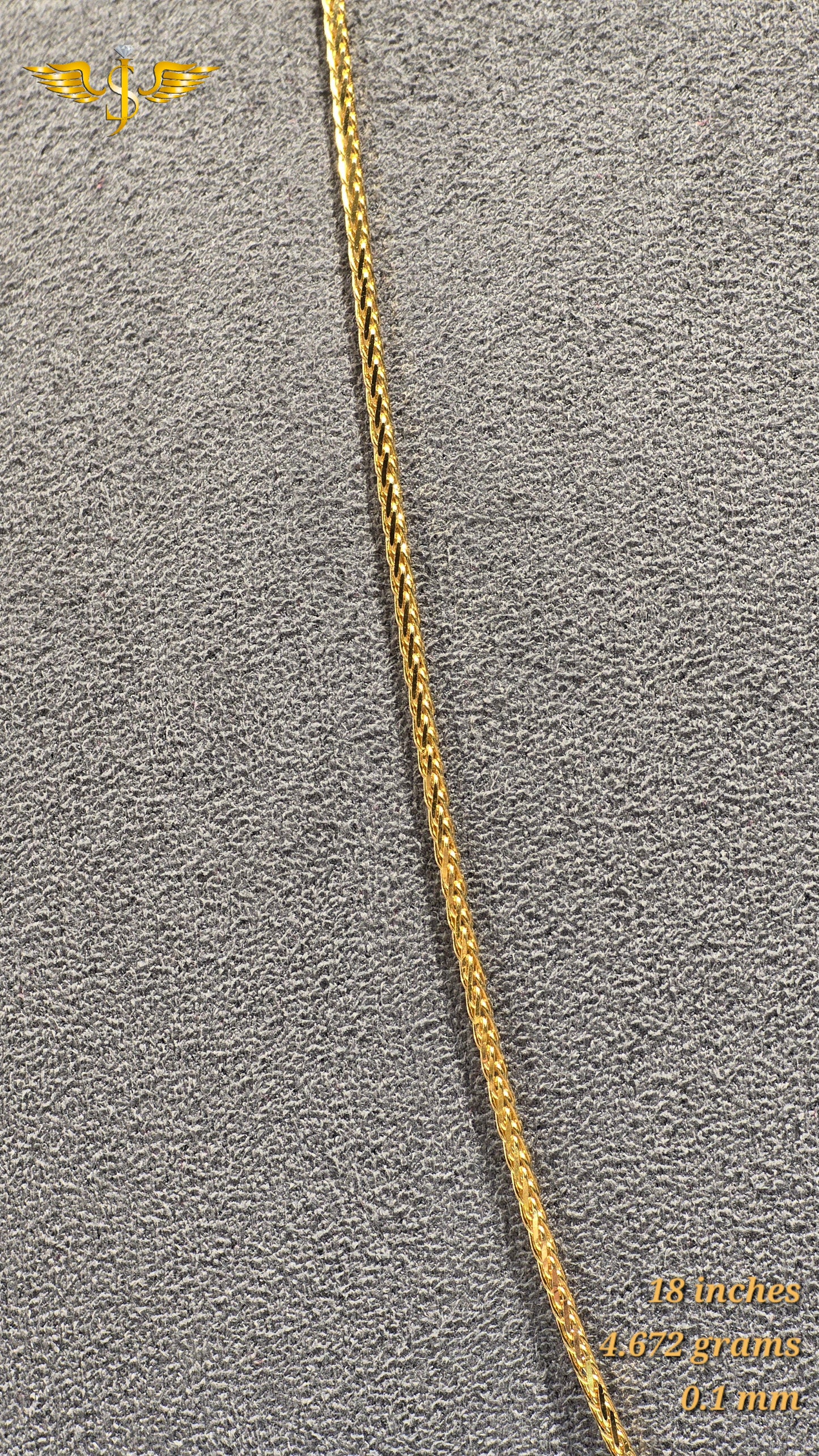 22KT Gold Fine Foxtail Chain