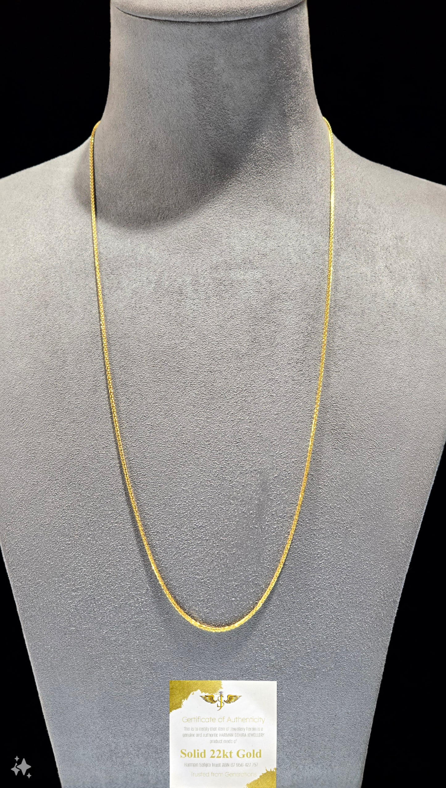 22KT Gold Fine Foxtail Chain