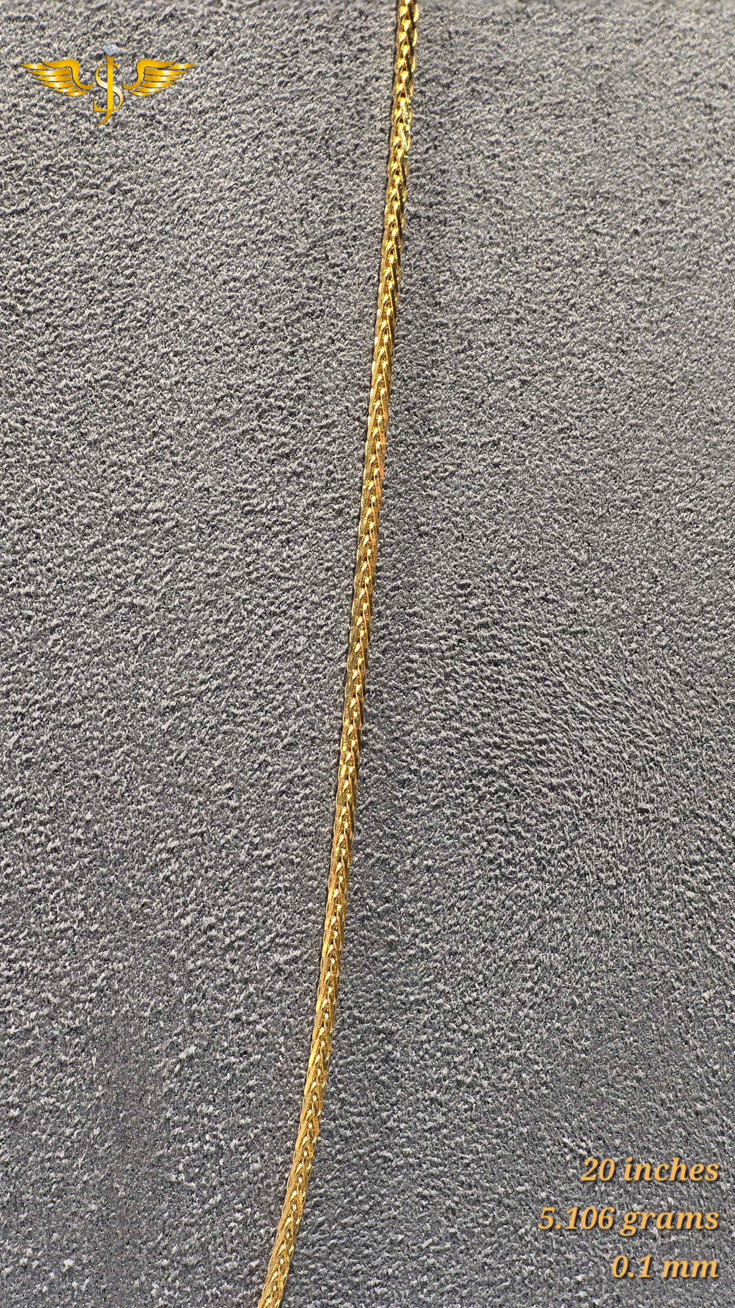 22KT Gold Fine Foxtail Chain