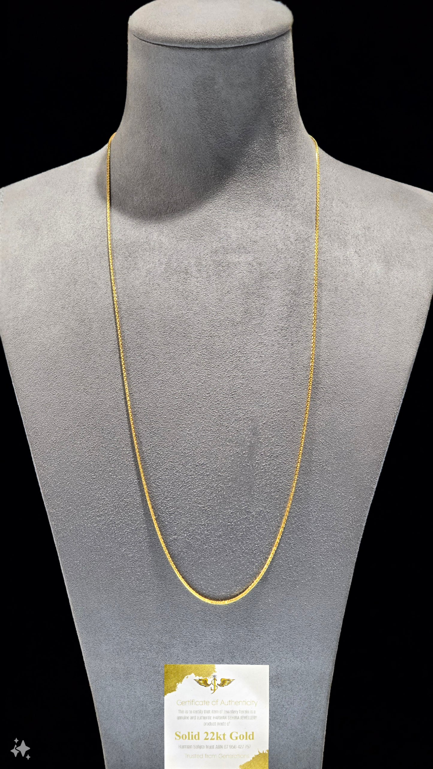 22KT Gold Fine Foxtail Chain