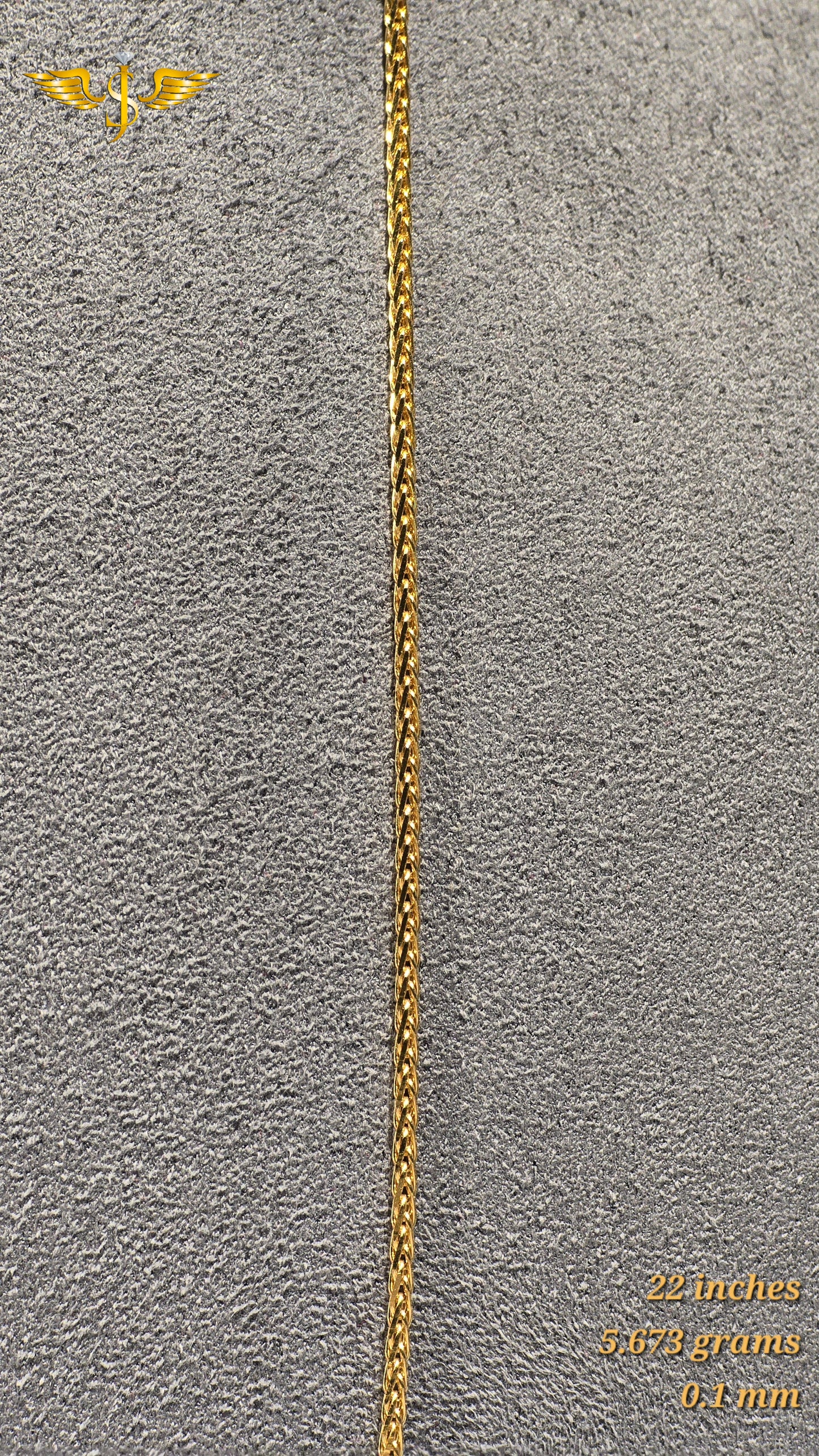 22KT Gold Fine Foxtail Chain