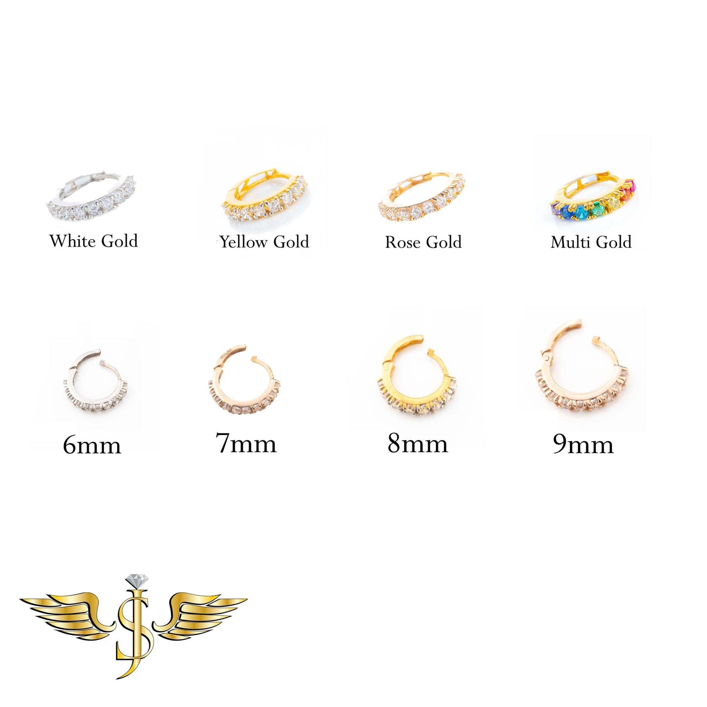 18kt Kids Earrings Huggies – Prong setting