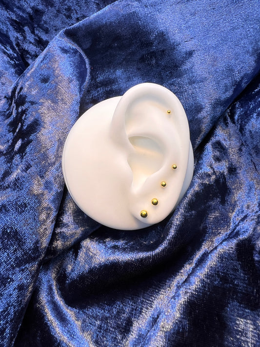 18kt Kids Ear Studs - Gold Ball (gold flat back)